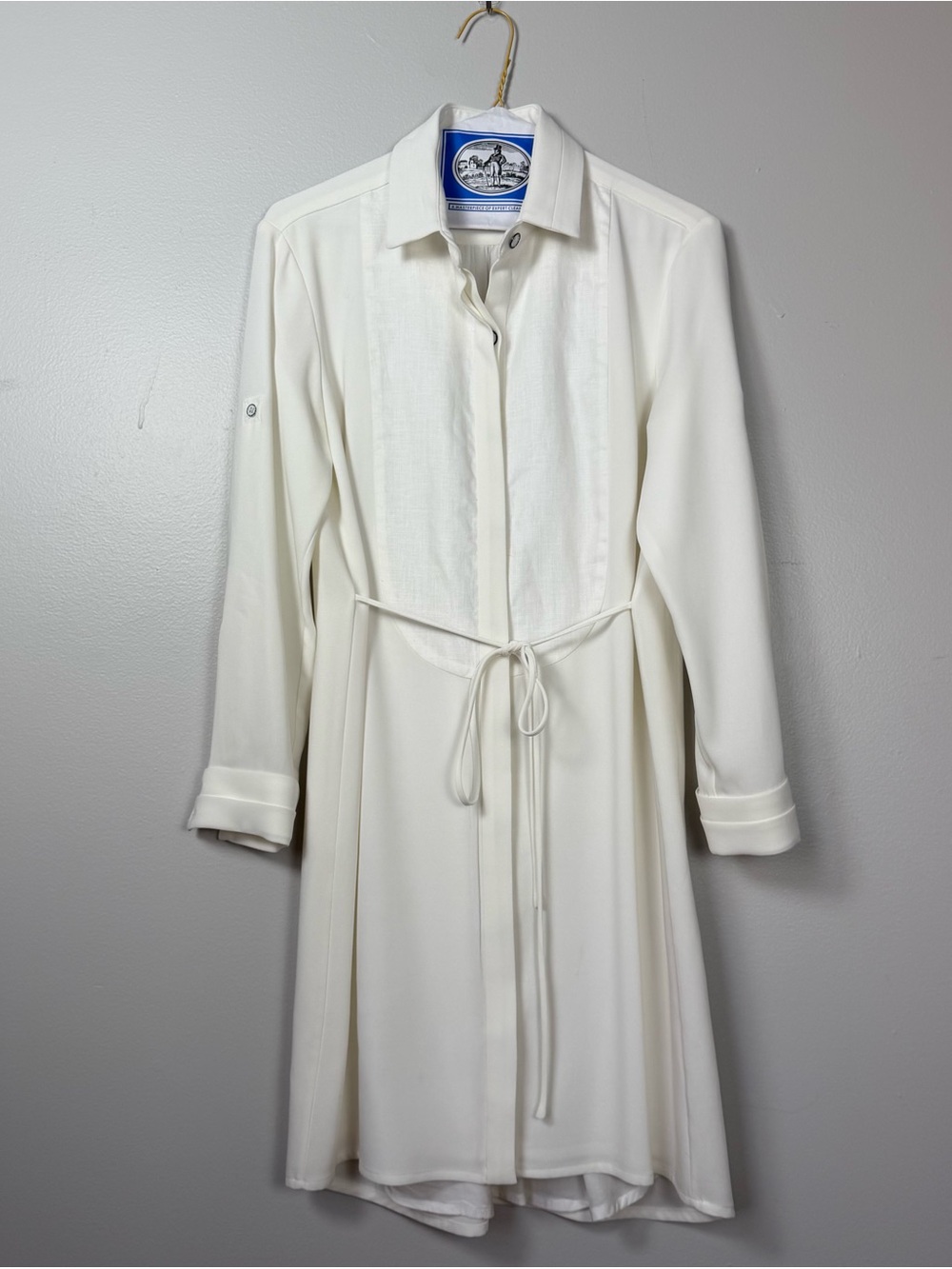 rag & bone Cream Long-Sleeve Tie-Waist Shirt Dress